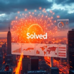 AI-driven data visualization with "Solved" branding, showcasing marketing analytics and personalized website experiences.